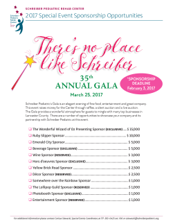 Sponsorship Opportunities - Schreiber Pediatric Rehab Center