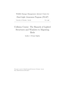 The Hazards of Lighted Structures and Windows to Migrating Birds