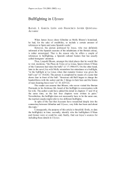A. Bullfighting in Ulysses Proofed and Set