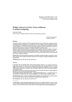 Budget reform in Austria: From traditional to modern budgeting