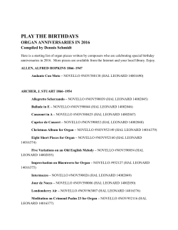 Organ Composer Birthday Anniversaries in 2016
