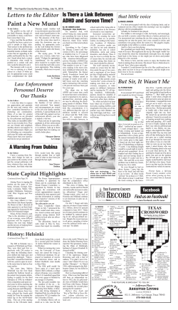 D2 The Fayette County Record, Friday, July 15, 2016