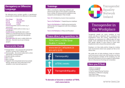 TENI Transgender in the Workplace Guidelines