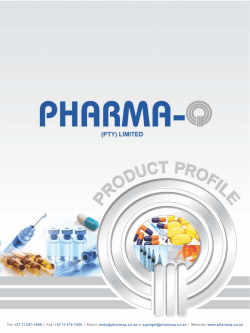 and view the PDF version of our Product Profile - Pharma-Q