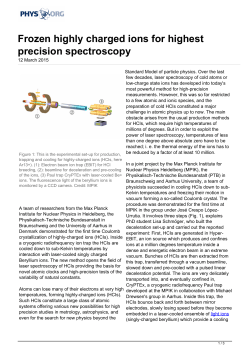 Frozen highly charged ions for highest precision