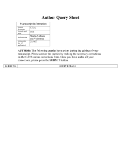 Author Query Sheet - Las pol&iacute;ticas de la memoria