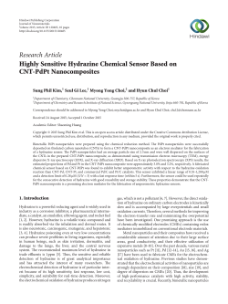 Highly Sensitive Hydrazine Chemical Sensor Based on CNT