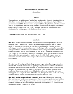 Does Nationalization Save the Miners? Jiateng Wang Abstract The