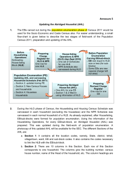 Guidelines for Updating the Abridged Houselist (AHL)