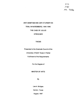 31*1 "81 ANTI-SEMITISM AND DER STURMER ON TRIAL IN