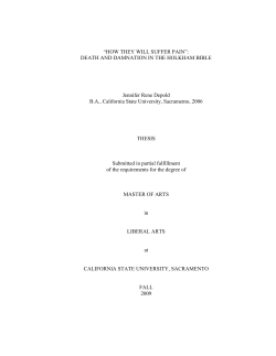 HOW THEY WILL SUFFER PAIN - California State University