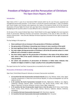 Freedom of Religion and the Persecution of Christians