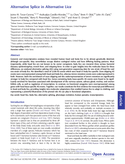 Article Alternative Splice in Alternative Lice Open