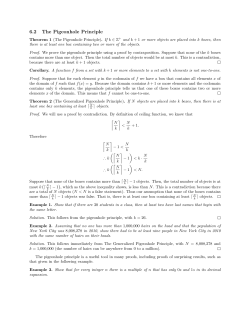 6.2 The Pigeonhole Principle