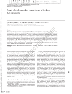 Event related potentials to emotional adjectives