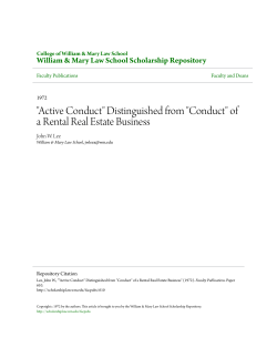 "Active Conduct" Distinguished from "Conduct" of a Rental Real