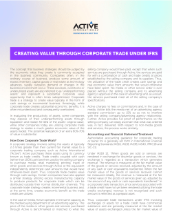 Creating Value through Corporate Trade Under IFRS