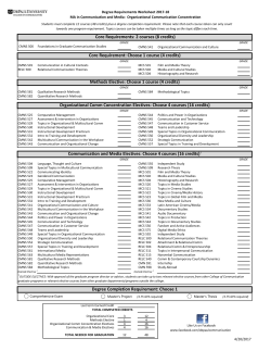 Core Requirements: 2 courses (8 credits) Methods Elective: Choose