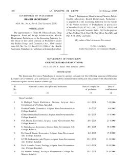 Government Notifications - Government of Puducherry