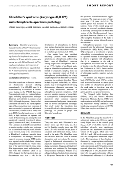 Klinefelter`s syndrome (karyotype 47,XXY) and schizophrenia