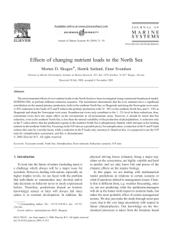 Effects of changing nutrient loads to the North Sea