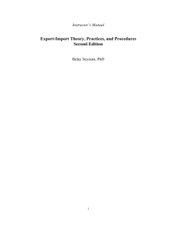 Export-Import Theory, Practices, and Procedures Second Edition