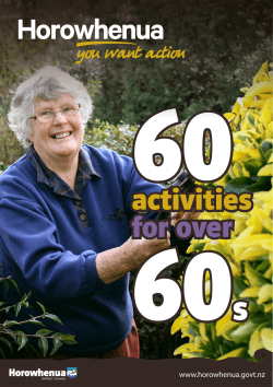 activities for over - Horowhenua District Council