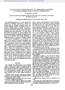 QUANTITATIVE FRACTIONATION OF COMPONENT PROTEINS