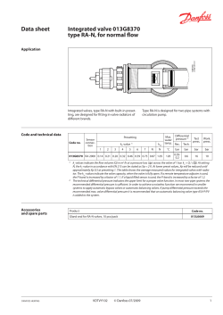 Data sheet Integrated valve 013G8370 type RA-N