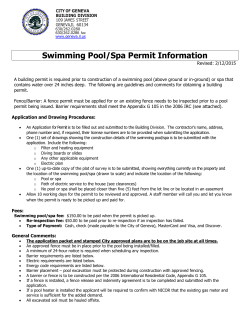 Swimming Pool/Spa Permit Information