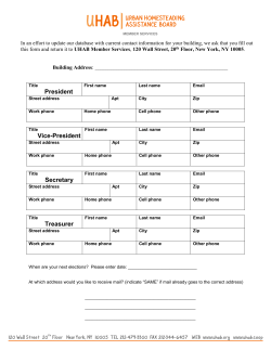 President Vice-President Secretary Treasurer