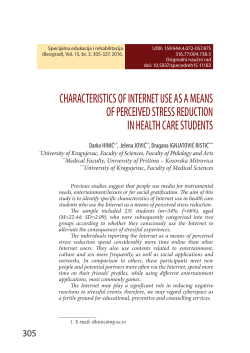 characteristics of internet use as a means of perceived stress