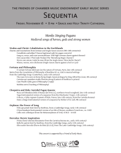 Program Notes - The Friends of Chamber Music