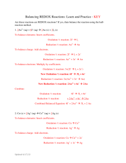 Balancing REDOX Reactions: Learn and Practice
