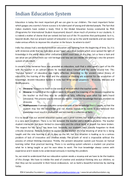 Indian Education System - BN Satnalika Foundation