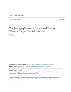 The Emerging Pattern of Church and State in Western Europe: The