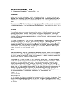 Metal Adhesion to PET Film