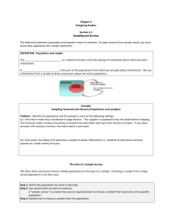 Chapter 4 Designing Studies Section 4.1 Sampling and Surveys The