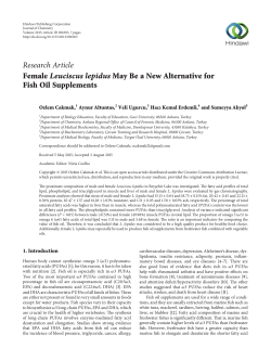 Female Leuciscus lepidus May Be a New Alternative for Fish Oil