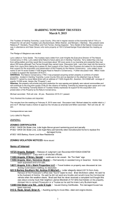 HARDING TOWNSHIP TRUSTEES March 9, 2015