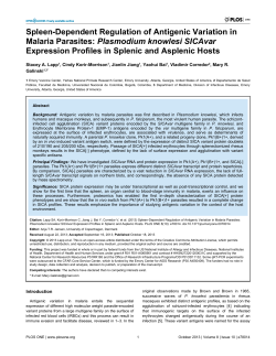 Spleen-Dependent Regulation of Antigenic Variation in Malaria
