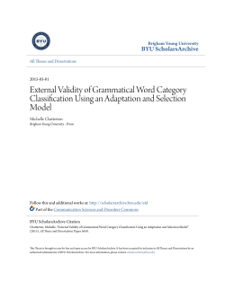 External Validity of Grammatical Word Category Classification Using