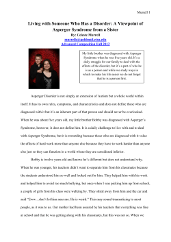 A Viewpoint of Asperger Syndrome from a Sister
