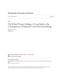 The White Primary Rulings: A Case Study in the Consequences of