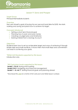 Lesson 9: Save and Prosper