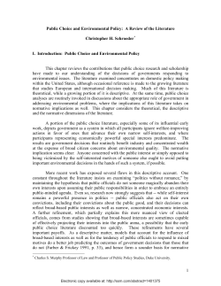 Public Choice and Environmental Policy