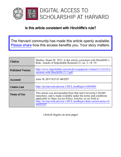 Is this article consistent with Hinchliffe`s rule?