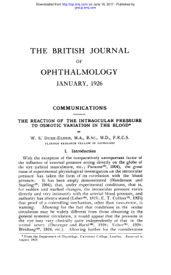 THE REACTION OF THE INTRAOCULAR PRESSURE TO