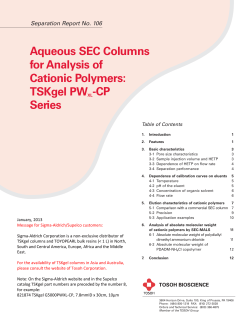 Separation Report 106 - Aqueous SEC Columns for - Sigma