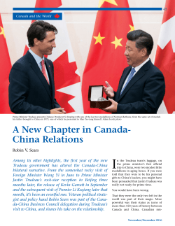 A New Chapter in Canada- China Relations